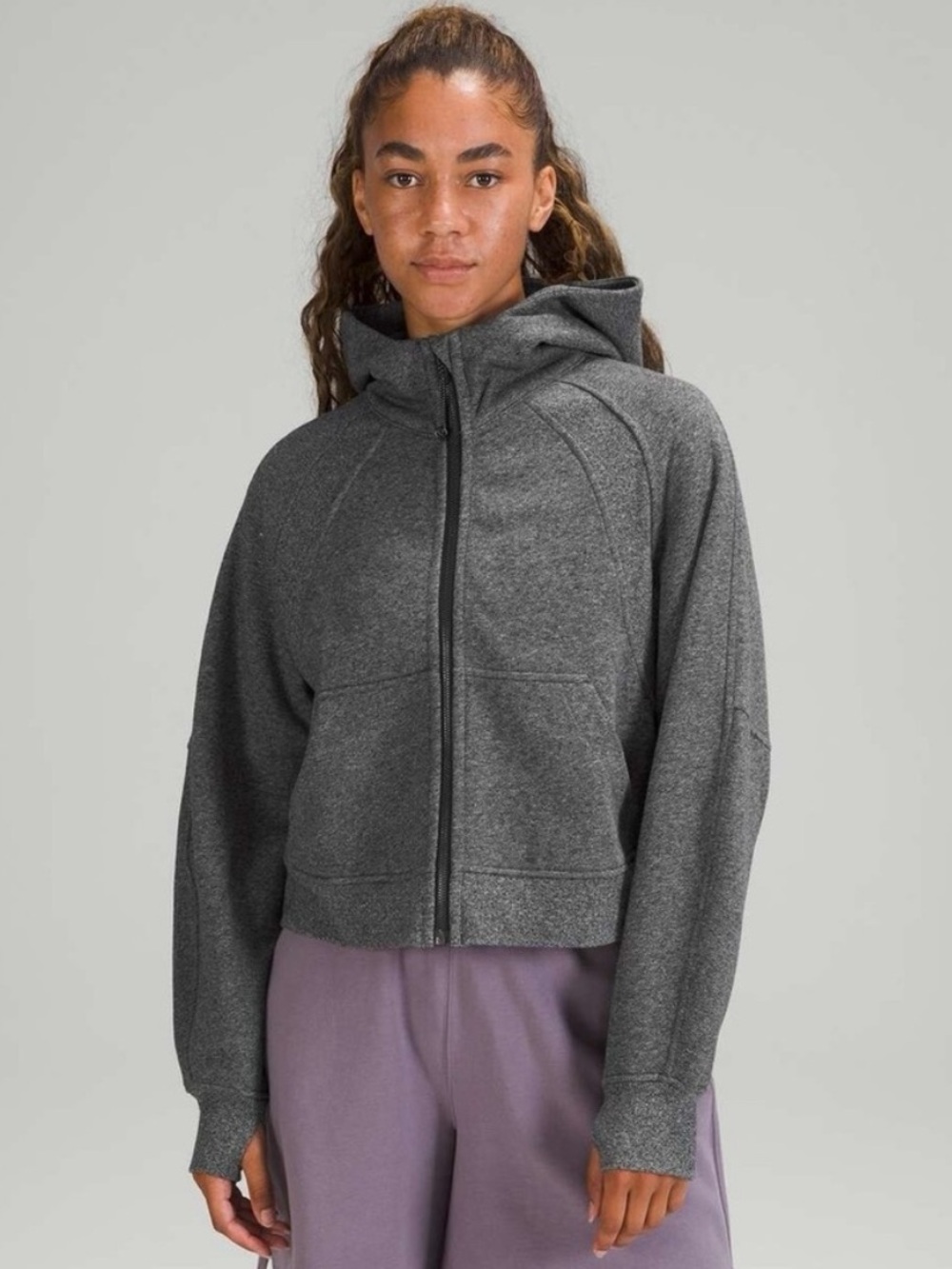 LuluLemon Athletica Charcoal Full-Zip Scuba Hoodie